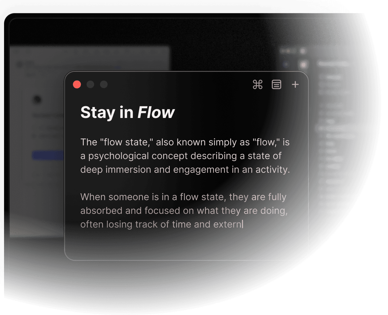 Stay in flow